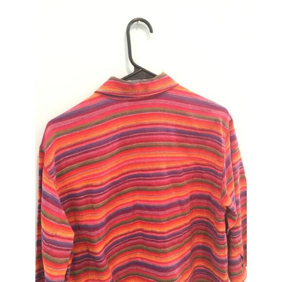 Chico’s Womens Linen Jacket Size Medium Red Rainbow Boho Festival Hippie Beachy - Picture 10 of 12